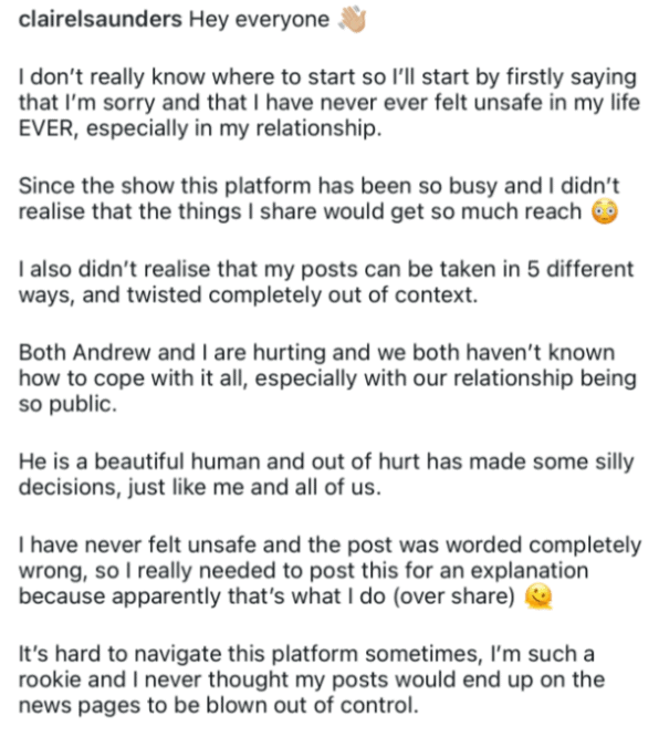 claire saunders statement unsafe andrew farmer wants a wife